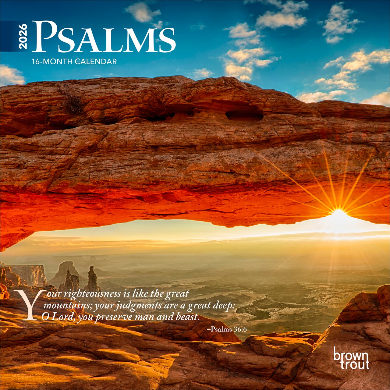 Psalms | 2026 7 x 14 Inch (Hanging) Monthly Mini Wall Calendar
